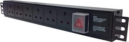 Basic 6-Way 1.5U Horizontal PDU, Input=3meter 16Amp Commando Connector, Output=6x UK3pi...
